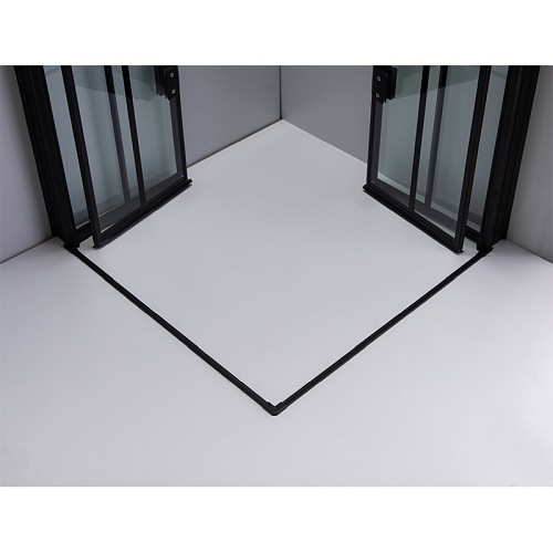 Czarna kabina prysznicowa kwadratowa loft szprosy drzwi składane 100x100 BS08C