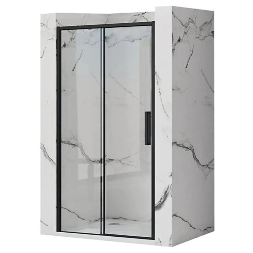 Drzwi prysznicowe z czarnym profilem 110 cm Rapid Slide Rea