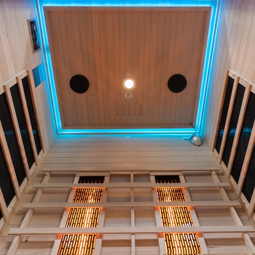 Sauna na podczerwień 3-osobowa 120x105 cm grzejniki kwarcowe i karbonowe Alta2 Infrared