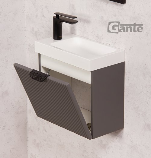 Szafka łazienkowa wisząca z umywalką szary mat 40 cm Fresco Gante