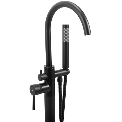 Czarna bateria wannowa wolnostojąca Mono Rea