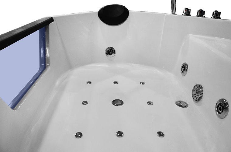 Wanna z hydromasażem narożna pięciokątna 150x150 cm MO-0633
