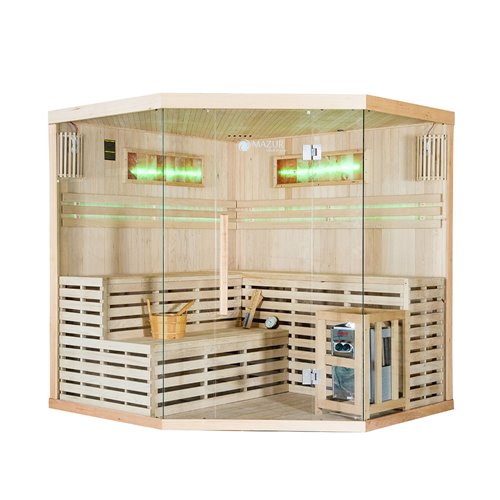 Sauna sucha fińska piec 8 KW Harvia BC80 + kamień solny 200X200X200CM MO-EA5CS Mazur