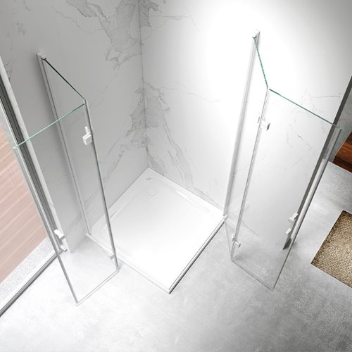 Biała kabina prysznicowa kwadratowa drzwi składane 80x80 KZ08B