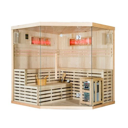 Sauna sucha fińska piec 8 KW Harvia BC80 + kamień solny 200X200X200CM MO-EA5CS Mazur
