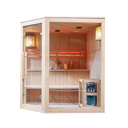 Sauna fińska 6-osobowa narożna 180x180 cm piec Harvia 8KW Bodo7
