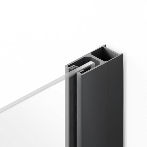 Profil poszerzający do drzwi wnękowych oraz do kabin kolekcji Reflexa Black montaż od profilu przyściennego PP-0034
