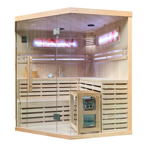 Sauna sucha fińska piec 6 KW Harvia BC60 + kamień solny 180X180X200CM MO-EA4CS Mazur
