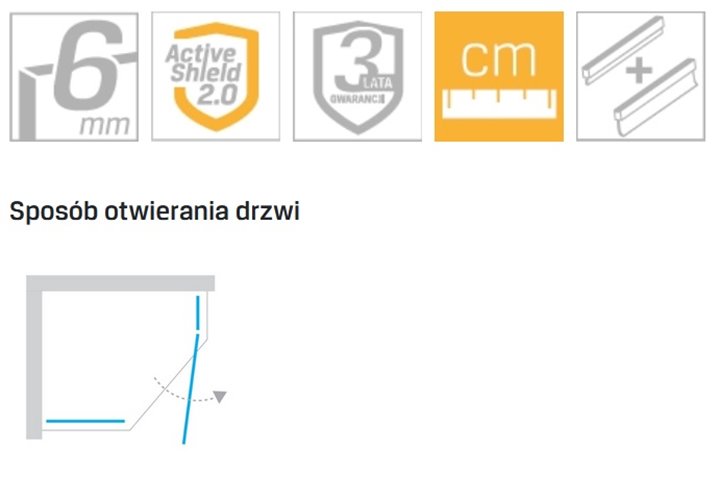 Kabina pięciokątna 80x100 lewa K-0563 New Azura New Trendy
