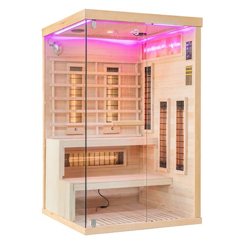 Sauna na podczerwień 2 osobowa + kamienie solne 120X120X200CM MO-EP2RSP Infrared Mazur