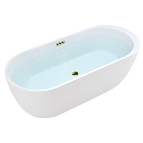 Wanna wolnostojąca biała przelew i korek złoty 170 cm Porto Hydrosan