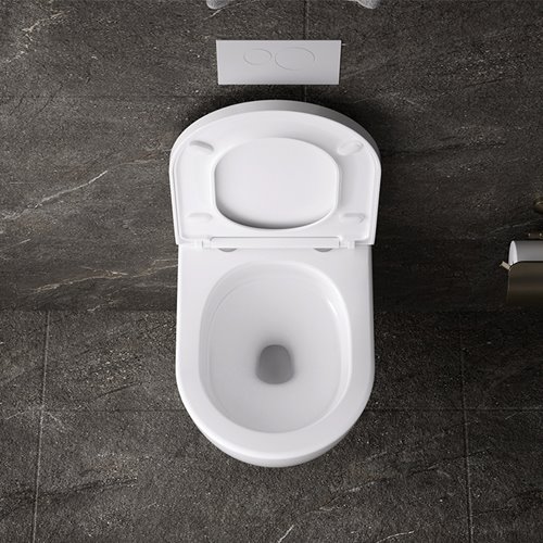 Biała miska wc wisząca Rimless Nero Tornado NERO-WH-02 Hydrosan