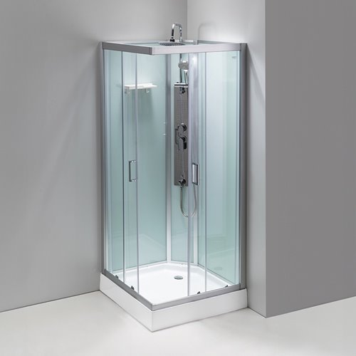 Kabina prysznicowa zabudowana kwadratowa 100x100 cm profil szczotkowany LISA
