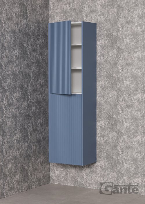 Słupek łazienkowy frezowany wiszący wysoki 155x45 Mirage kolor niebieski mat