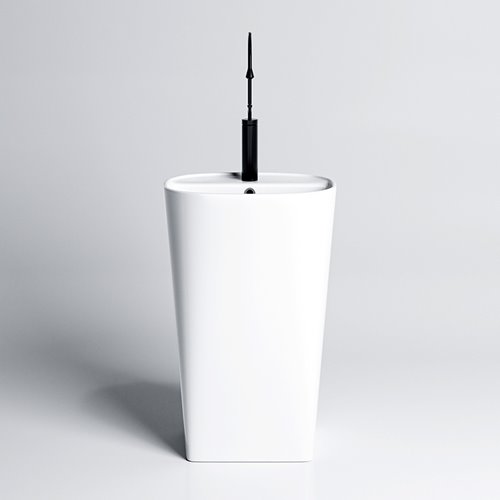 Umywalka wolnostojąca ceramiczna owalna biała 49x37x83 cm CLARO-WH-490