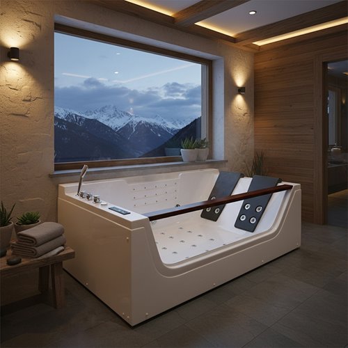 Wanna z hydromasażem prostokątna podgrzewacz wody 180x120 cm Imperia 610