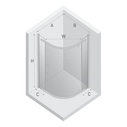 Kabina półokrągła 90x90 K-0469 New Komfort Black New Trendy