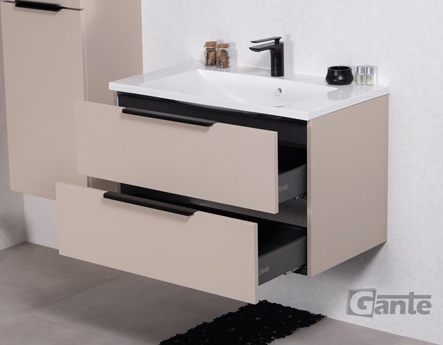 Szafka łazienkowa wisząca z umywalką 80 cm 46/2 Sydney Smooth kolor Macadamia