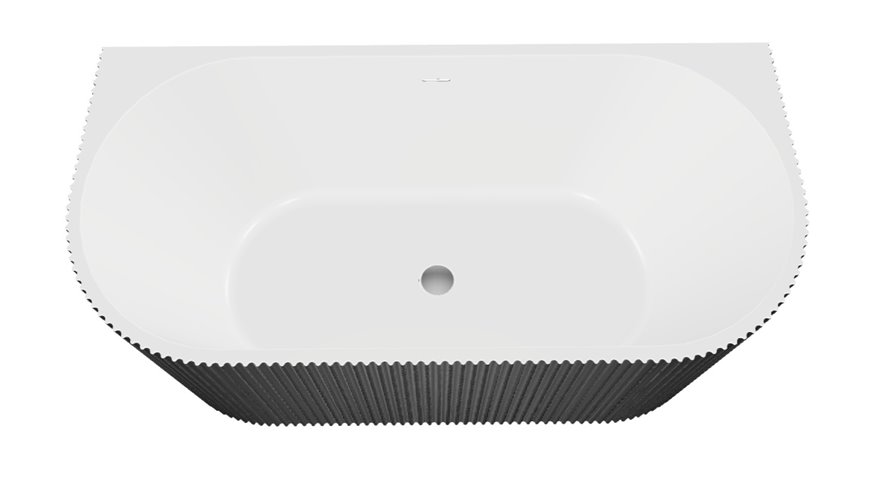 Leya B&W Besco czarno-biała wanna wolnostojąca 150 cm syfon chrom WASB-150-L