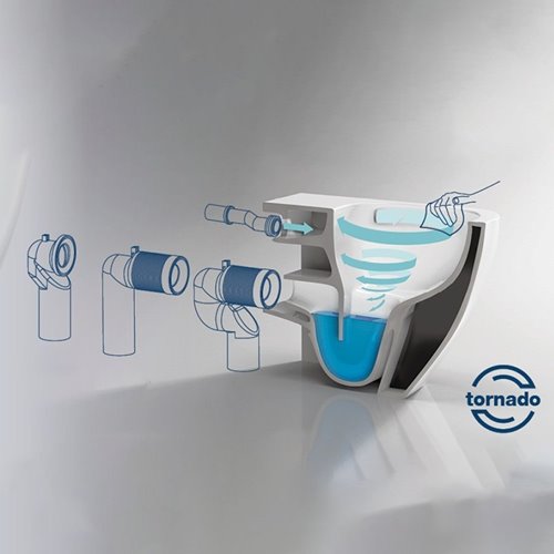 Biała miska wc wisząca Rimless Nero Tornado NERO-WH-02 Hydrosan