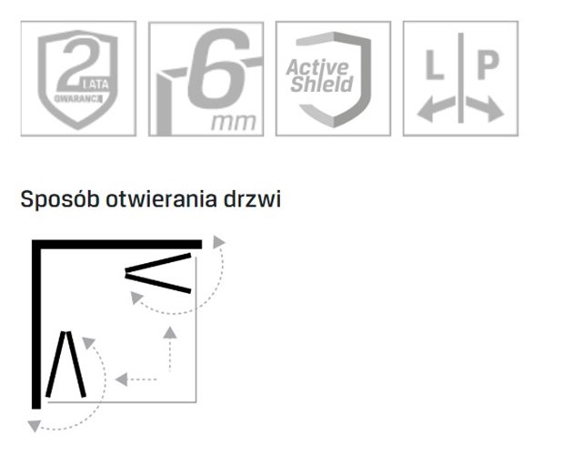 Kabina prysznicowa drzwi składane 90x80 Superia New Trendy K-0740
