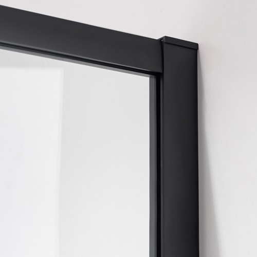 Czarna kabina prysznicowa kwadratowa Super Slim Nova 80x80 drzwi rozsuwane