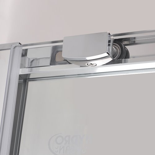 Chromowana prostokątna kabina prysznicowa Super Slim Nova 90x80 drzwi rozsuwane