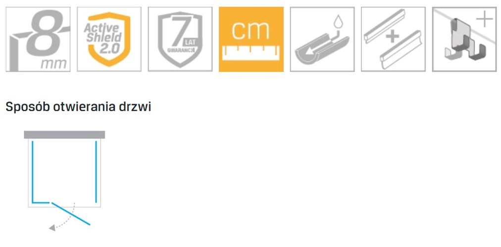 Miedziana przyścienna kabina prysznicowa lewa 120x100 EXK-6495 Eventa Copper Shine New Trendy