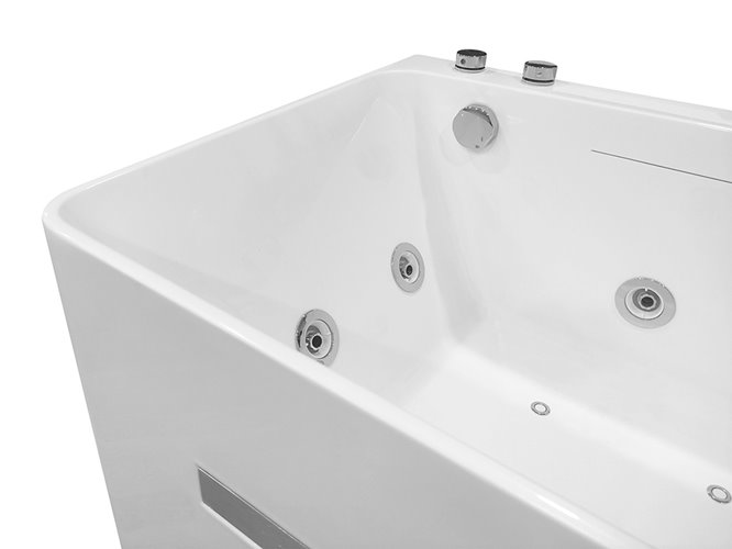 Przyścienna wanna z hydromasażem prostokątna konglomerat 150x75 cm MO-1803A