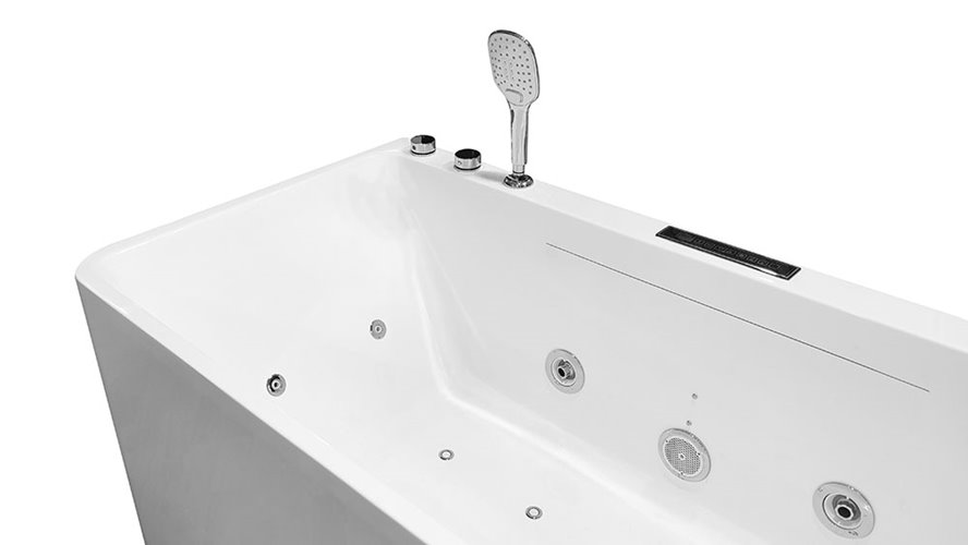 Wanna wolnostojąca z hydromasażem prostokątna konglomerat 170x80 cm MO-1801AB