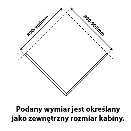 Czarna kabina prysznicowa 90x90 kwadratowa drzwi pełne uchylne KZ04CB