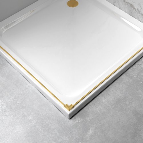 Złota szczotkowana kabina prysznicowa drzwi składane prostokątna 100x90 Z-KZ13A-GL-BR-100X90 zdjęcie 11