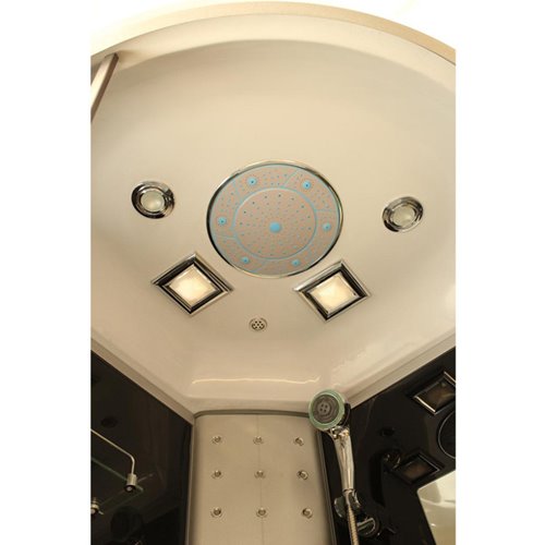 Kabina prysznicowa z hydromasażem i sauną głęboki brodzik czarne ściany 90x90 WSH7101S-90