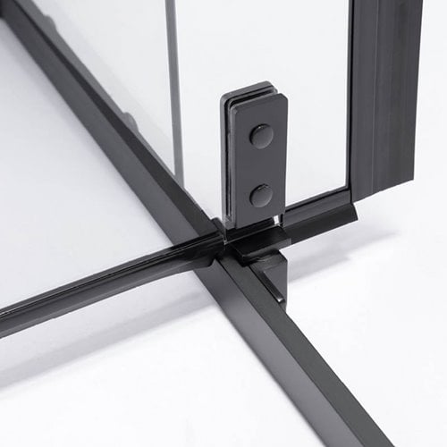 Czarna prostokątna kabina prysznicowa 90x80 drzwi uchylane BS12D