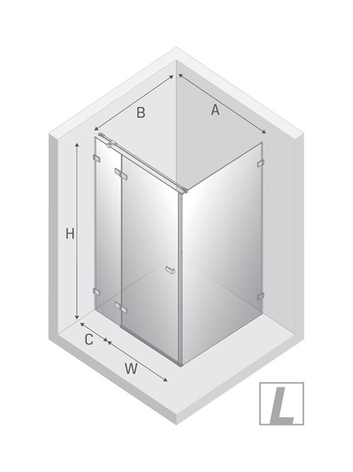 Złota kabina prysznicowa lewa 90x80 EXK-1658 Avexa Gold Shine New Trendy