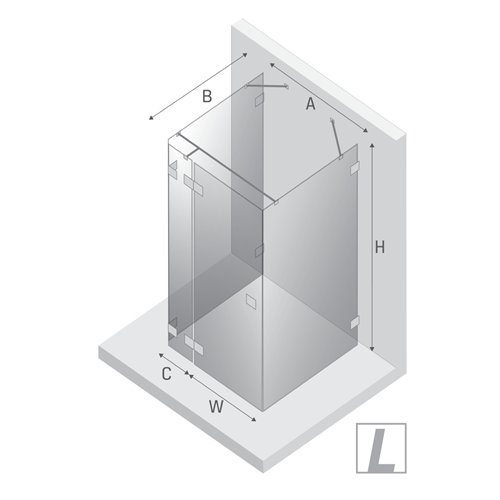 Złota szczotkowana kabina prysznicowa przyścienna lewa 80x100 cm EXK-3073 Avexa New Trendy Gold Brushed