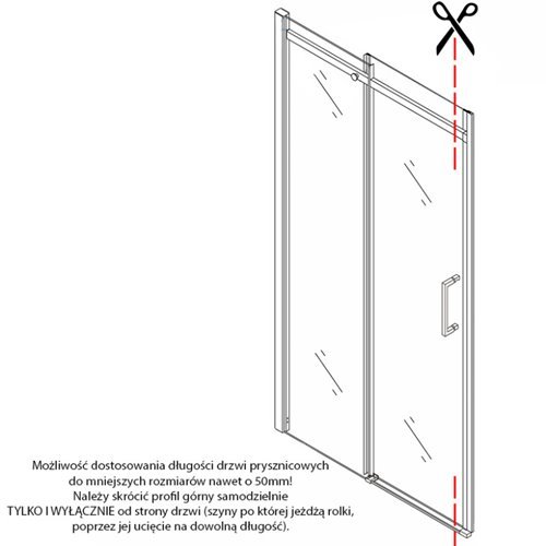Złote drzwi prysznicowe do wnęki 135-140 cm rozsuwane szkło 8 mm KZ09E