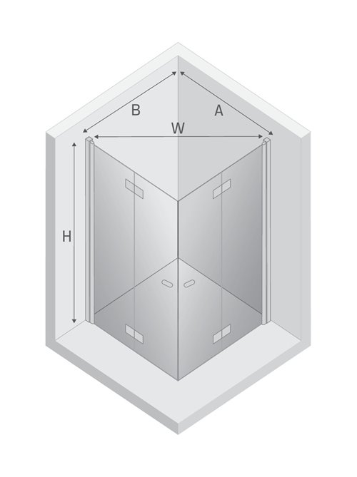 Stalowa szczotkowana kabina prostokątna składana 90x100 K-2252 New Soleo Gunmetal Brushed New Trendy