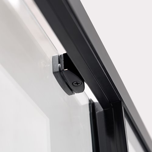 Czarna kabina prysznicowa kwadratowa Super Slim Nova 90x90 drzwi rozsuwane