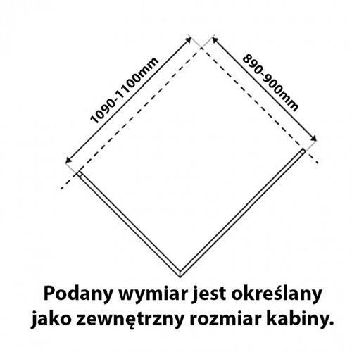 Czarna prostokątna kabina prysznicowa 120x90 drzwi uchylne BS16C