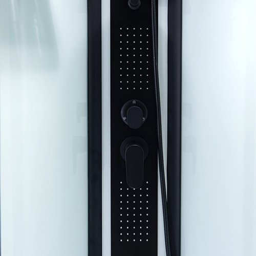 Kabina prysznicowa półokrągła zabudowana na wysokim brodziku 90x90 Nina