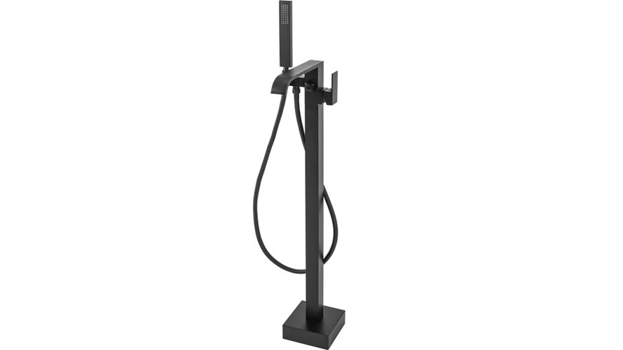 Czarna matowa bateria wannowa wolnostojąca Carat Rea