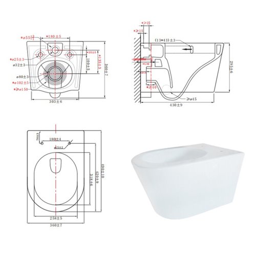 Zestaw podtynkowy stelaż CERSANIT MITO 40 MECH + miska ELITE-WH-03 + przycisk ENTER II chrom