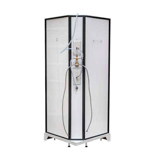 Kabina prysznicowa półokrągła zabudowana jasny środek 80x80 Clara