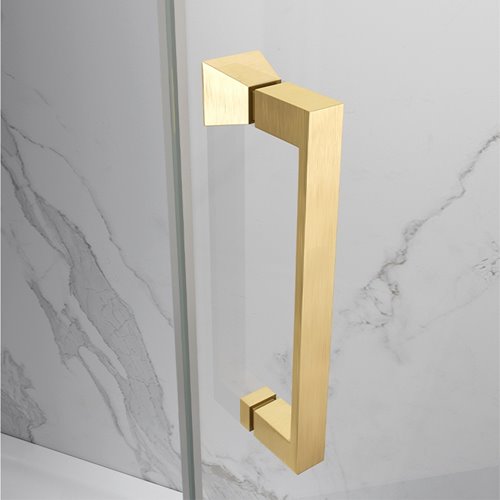 Złota szczotkowana kabina prysznicowa drzwi składane prostokątna 100x90 Z-KZ13A-GL-BR-100X90 zdjęcie 12