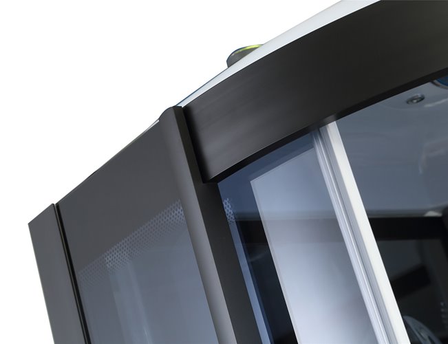 Kabina prysznicowa sauna parowa hydromasaż półokrągła zabudowana czarna 80x80 MO-0513ABS