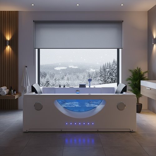 Wanna z hydromasażem prostokątna podgrzewacz wody Levante 659 180x90 cm