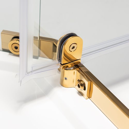 Złota kabina prysznicowa pięciokątna 90x90 drzwi uchylne  KZ91B