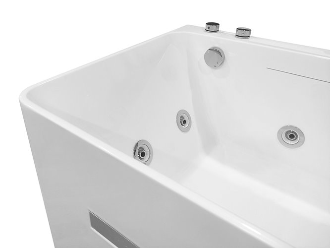 Przyścienna wanna z hydromasażem prostokątna konglomerat 170x80 cm MO-1803B
