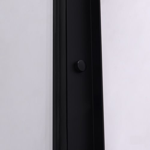 Czarna prostokątna kabina prysznicowa Super Slim Nova 100x90 drzwi rozsuwane